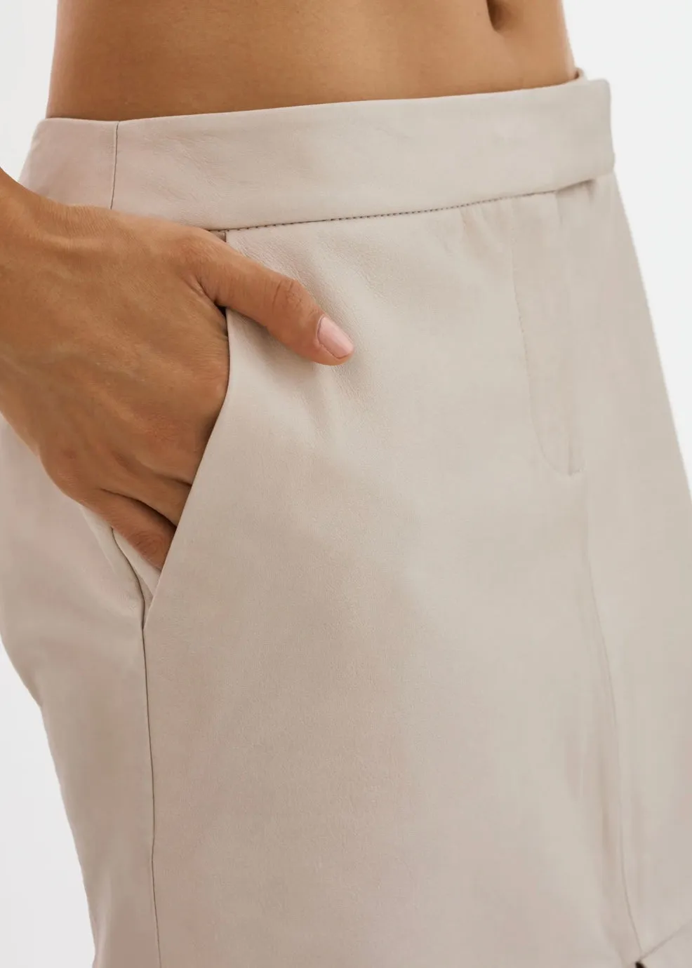 ABIA | LOW WAIST LEATHER MAXI SKIRT BY LA MARQUE SPRING 25