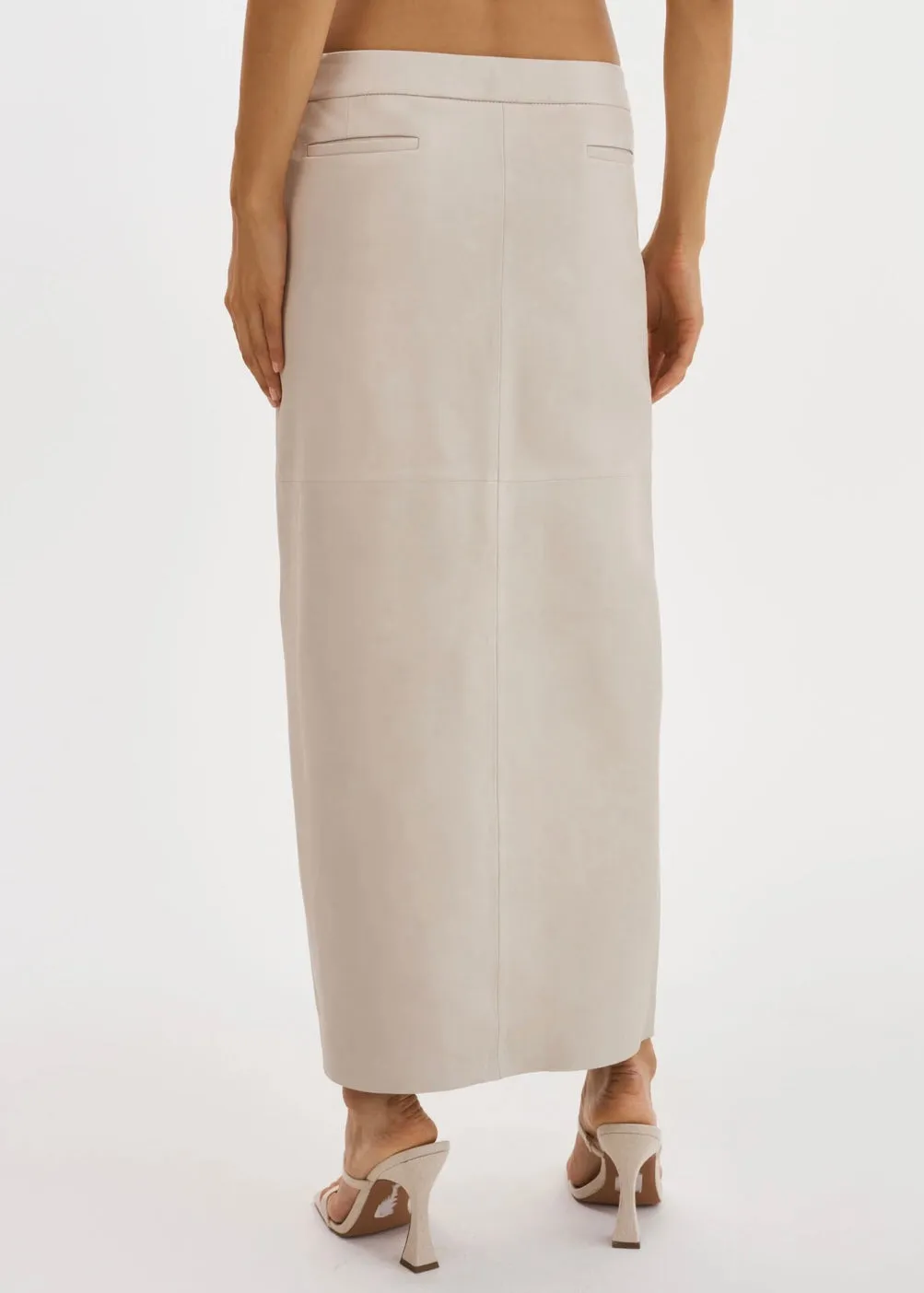 ABIA | LOW WAIST LEATHER MAXI SKIRT BY LA MARQUE SPRING 25