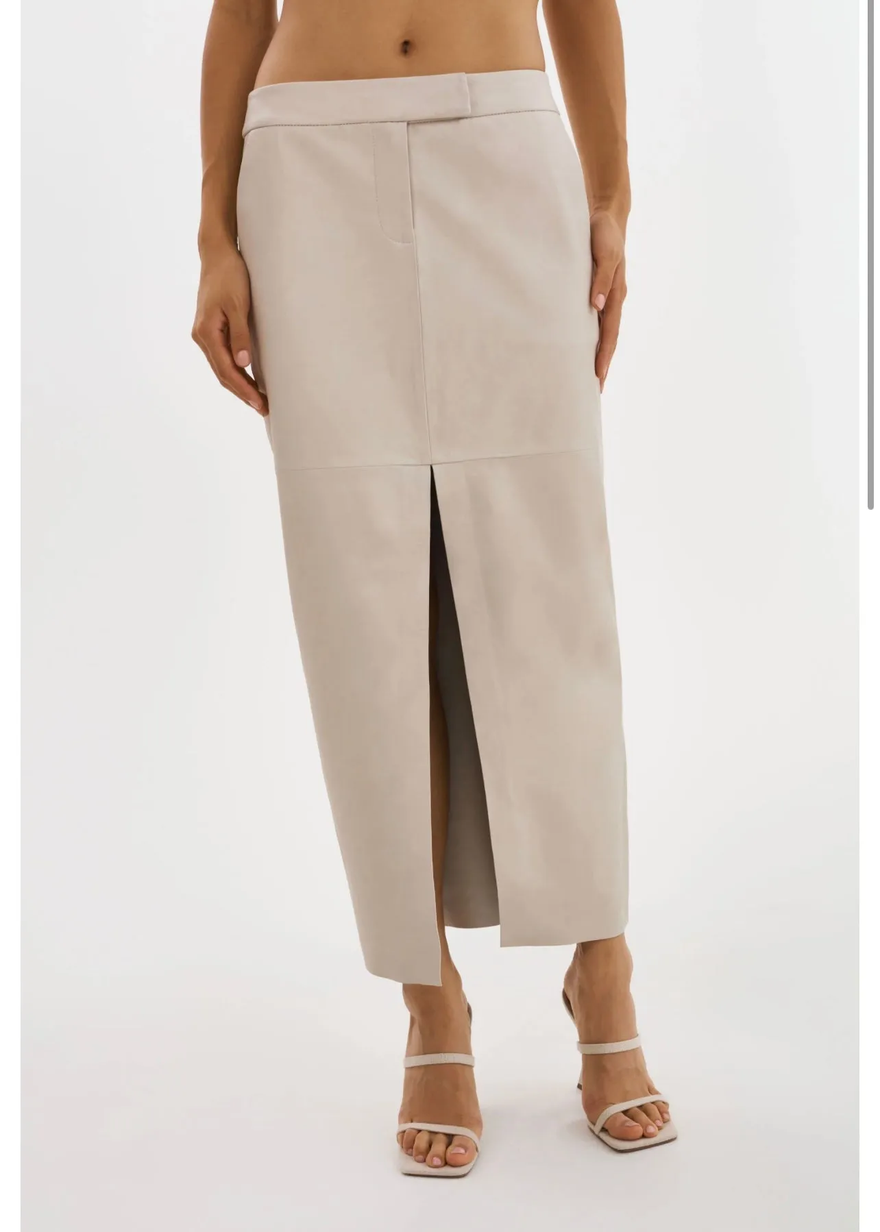 ABIA | LOW WAIST LEATHER MAXI SKIRT BY LA MARQUE SPRING 25