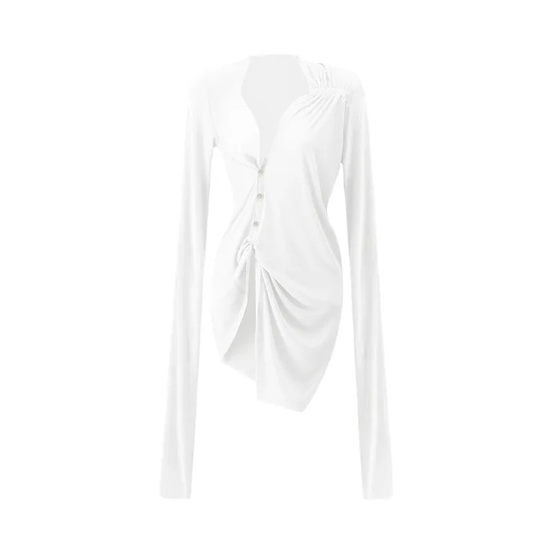 Asymmetrical Open Back Blouse
