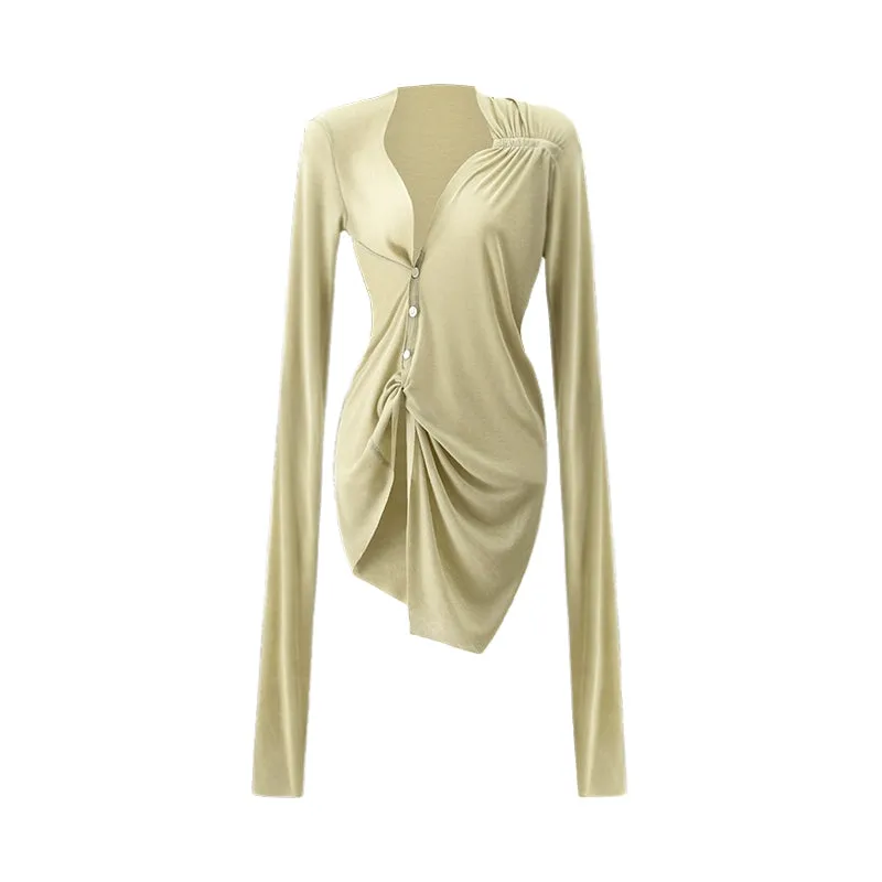 Asymmetrical Open Back Blouse