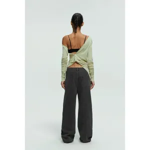 Asymmetrical Open Back Blouse