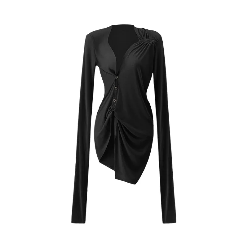Asymmetrical Open Back Blouse