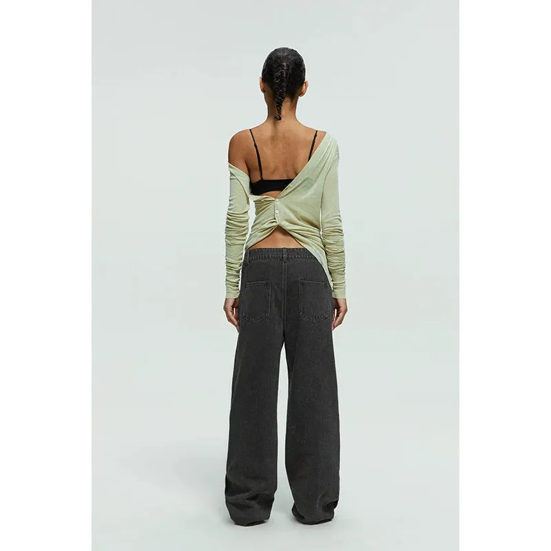 Asymmetrical Open Back Blouse