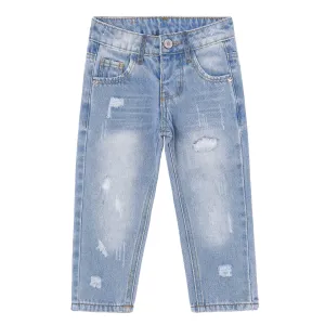 Baby Boy Jeans,Soft Ripped Denim Elastic Band Inside Pants Baby Boy Jeans,Soft Ripped Denim Elastic Band Inside Pants