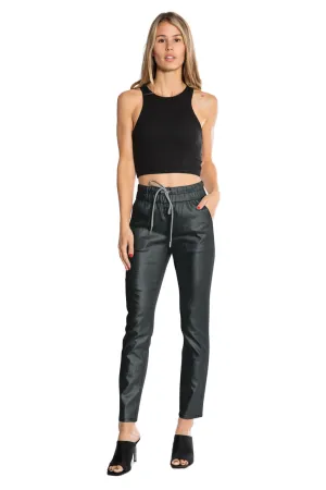 Black Coated Easy Skinny Jogger Pant