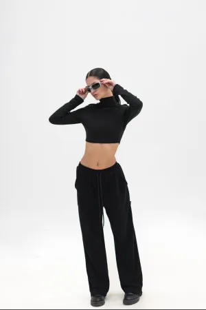 BLACK SOFT PANTS - HUG