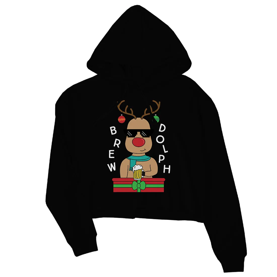 Brewdolph Womens Crop Hoodie