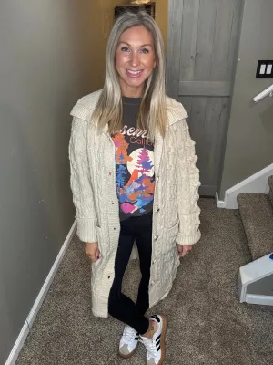 Cream Cable Knit Cardigan