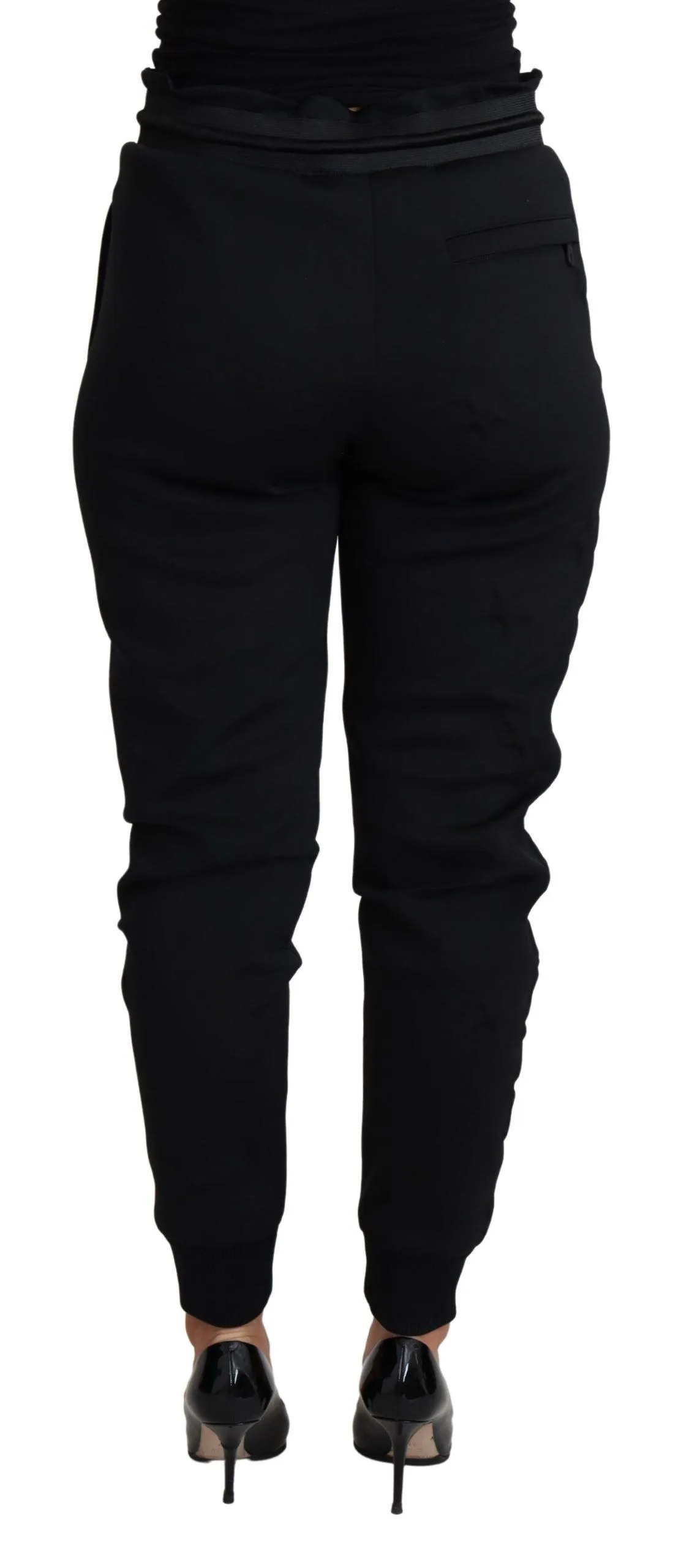 Dolce & Gabbana Black Logo Embossed Neoprene Joggers