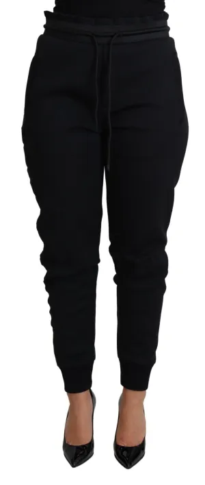 Dolce & Gabbana Black Logo Embossed Neoprene Joggers