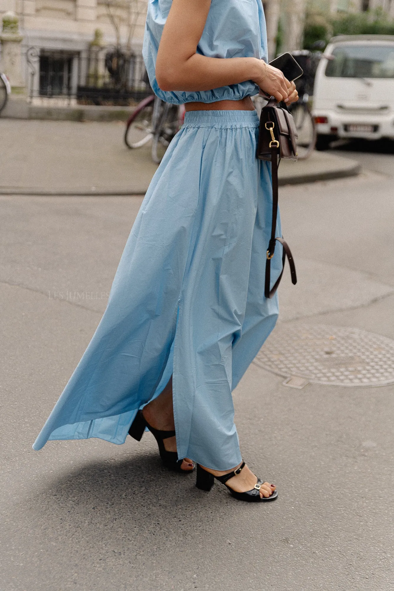 Fran long skirt baby blue