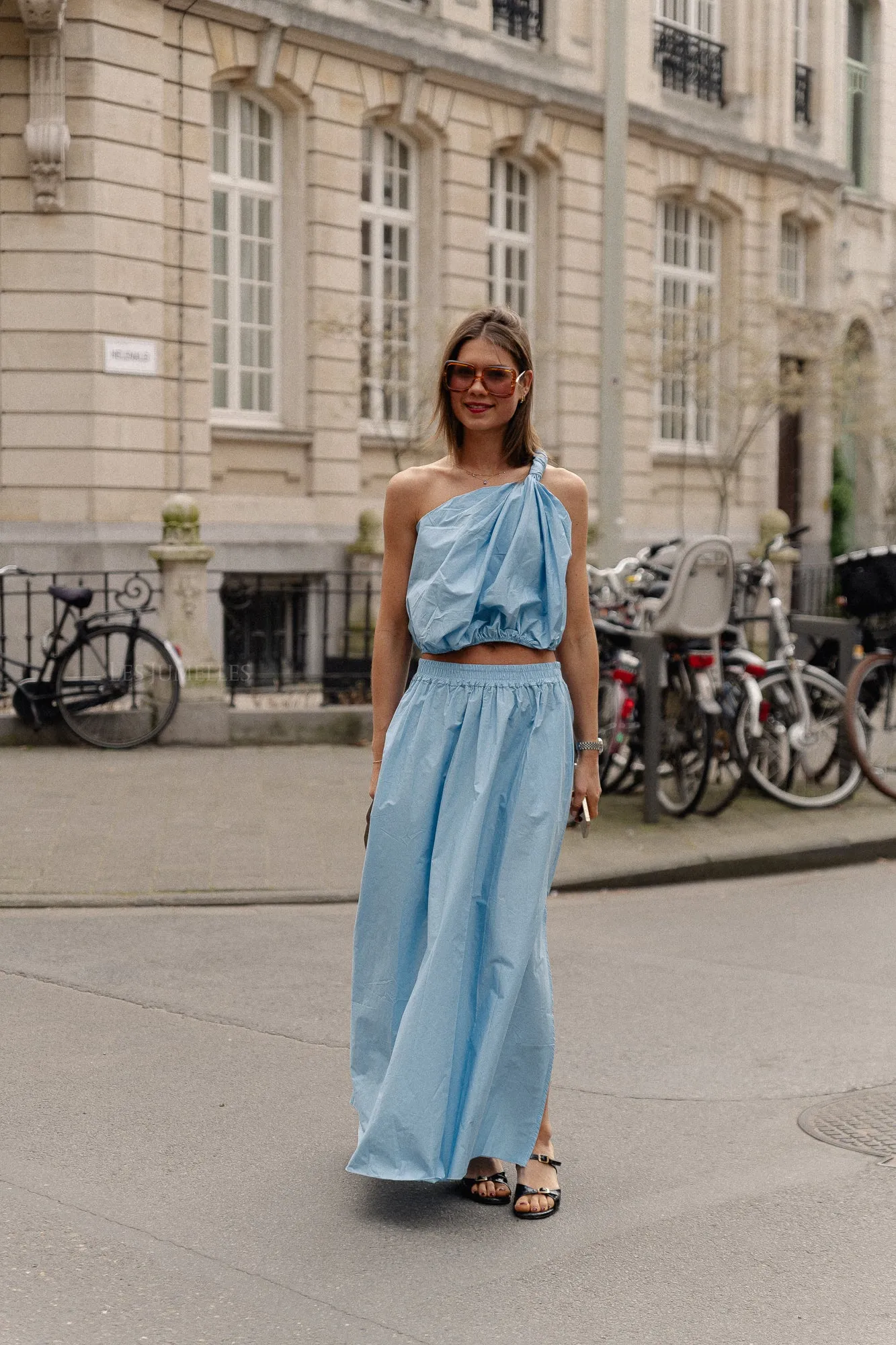 Fran long skirt baby blue
