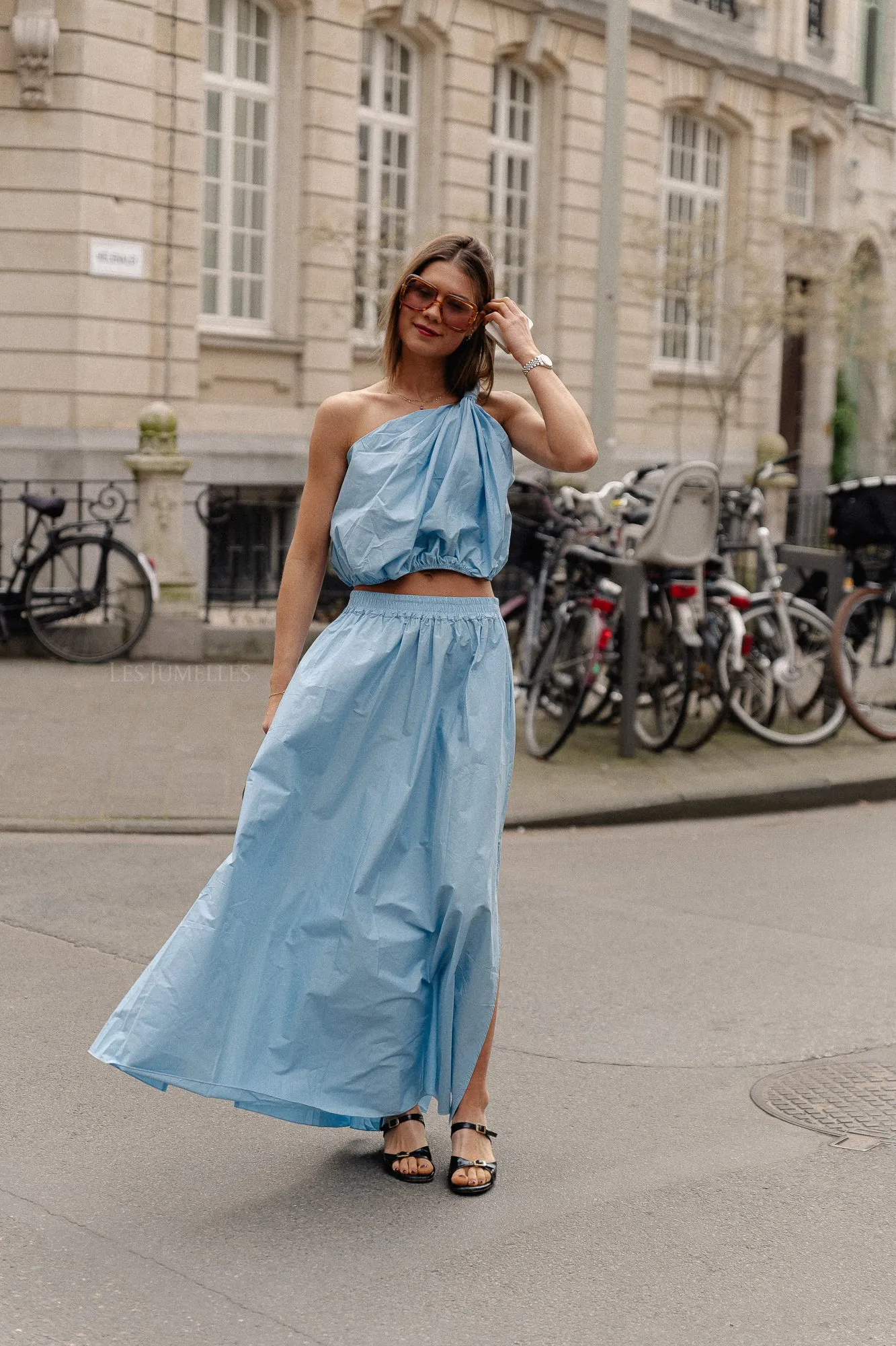 Fran long skirt baby blue