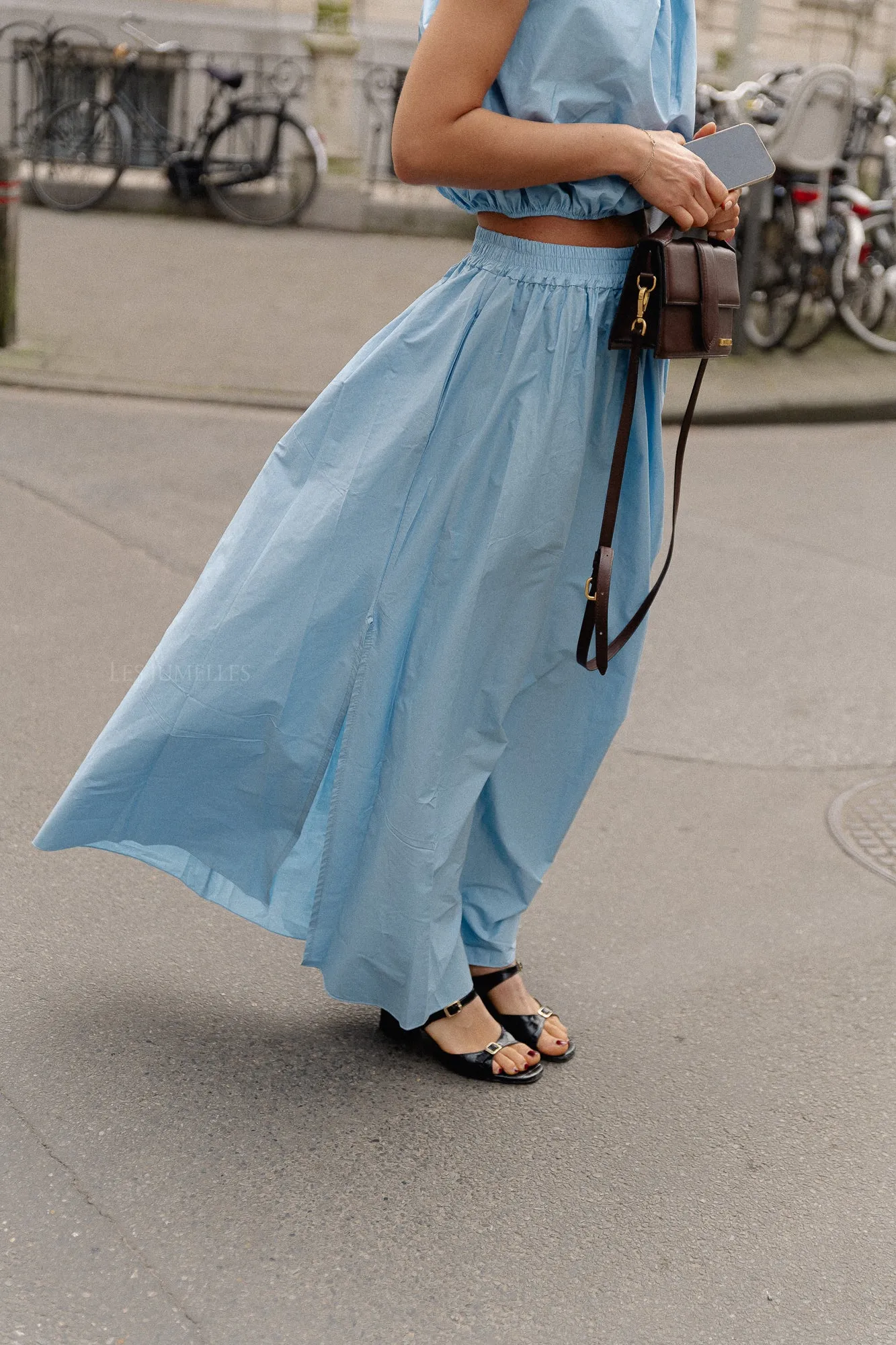 Fran long skirt baby blue