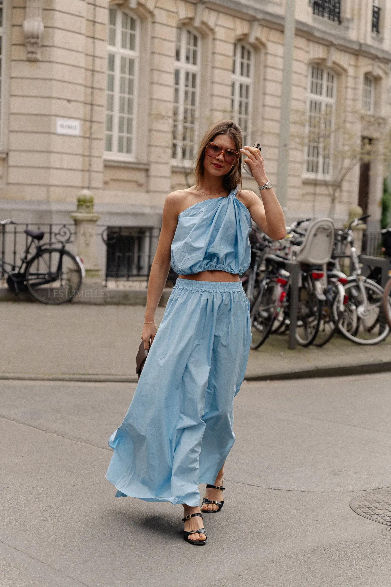 Fran long skirt baby blue