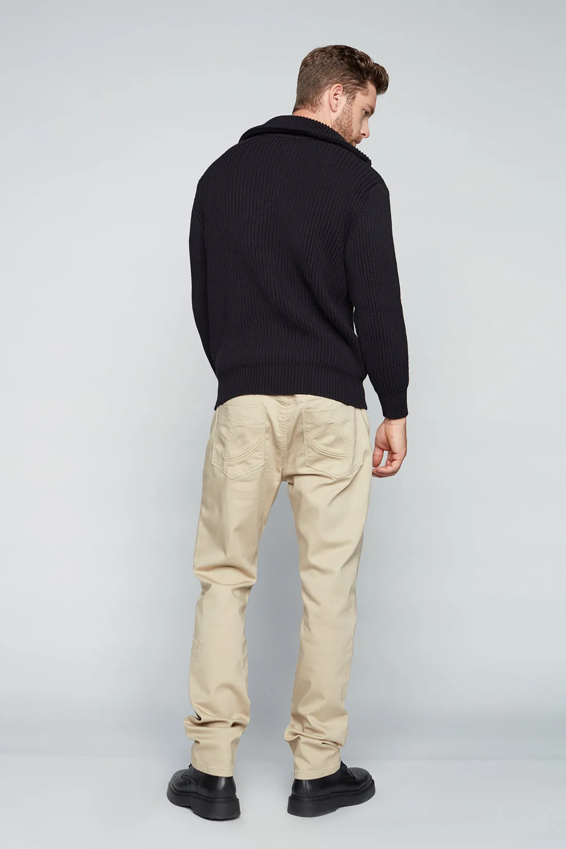 FRANKIE (3035 Series) - 5 Pocket Straight Fit French Terry Pants - Tan