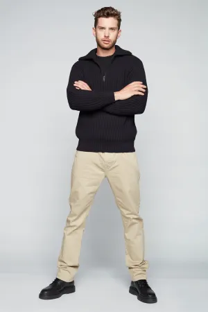 FRANKIE (3035 Series) - 5 Pocket Straight Fit French Terry Pants - Tan