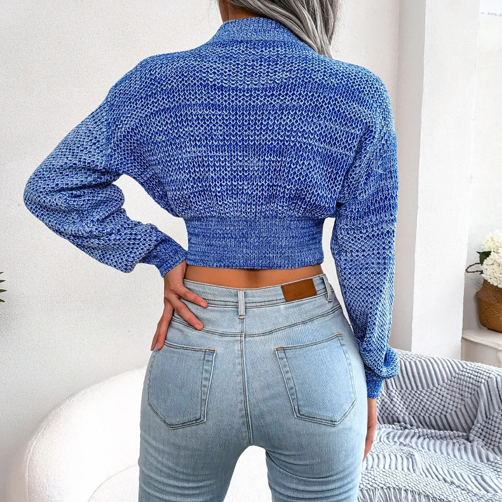 Green Sweaters Autumn Winter Fashion Long Sleeve Knit Crop Tops Casual Slim Pullover Solid Sweater Jumper Soft Warm Pull