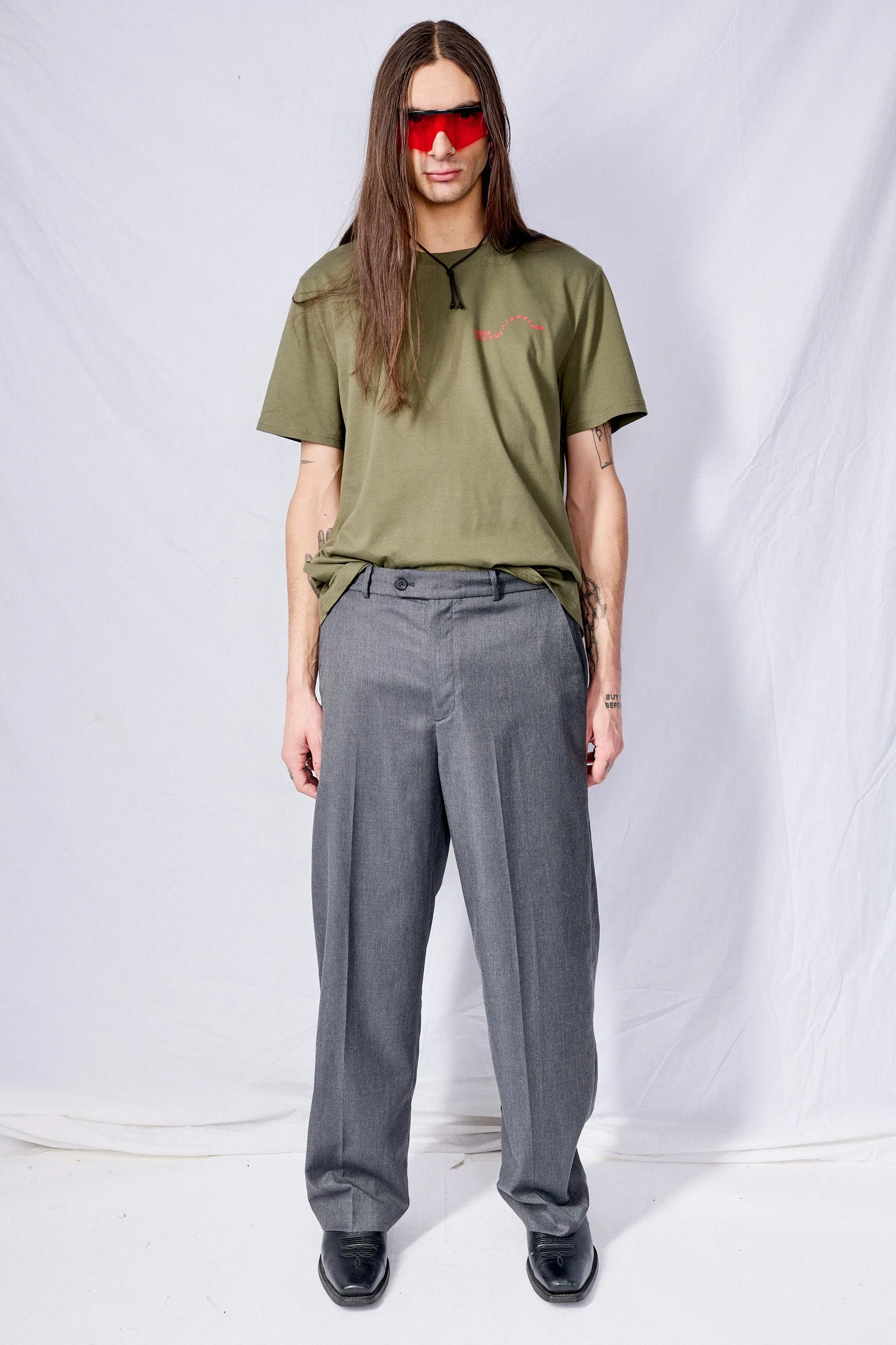 Grey Semi Wide Slacks