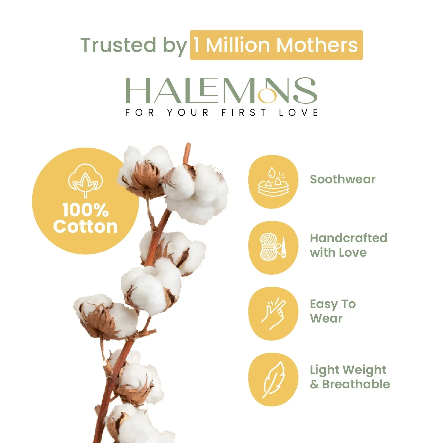 Halemons Baby Girl Pure Cotton Super Soft Butter Bloomers Pack of 3- Sky