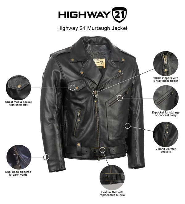 Highway 21 Murtaugh Motorcycle Leather Jacket