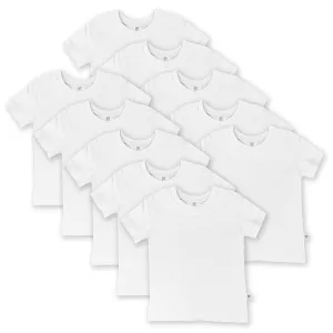 HonestBaby Organic Cotton Short Sleeve T-Shirt Multi-Packs, 10-Pack Bright White, 0-3 Months