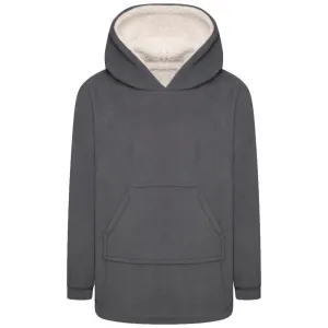 KIDS CORAL FLEECE BLANKET HOODIE CHA S/M