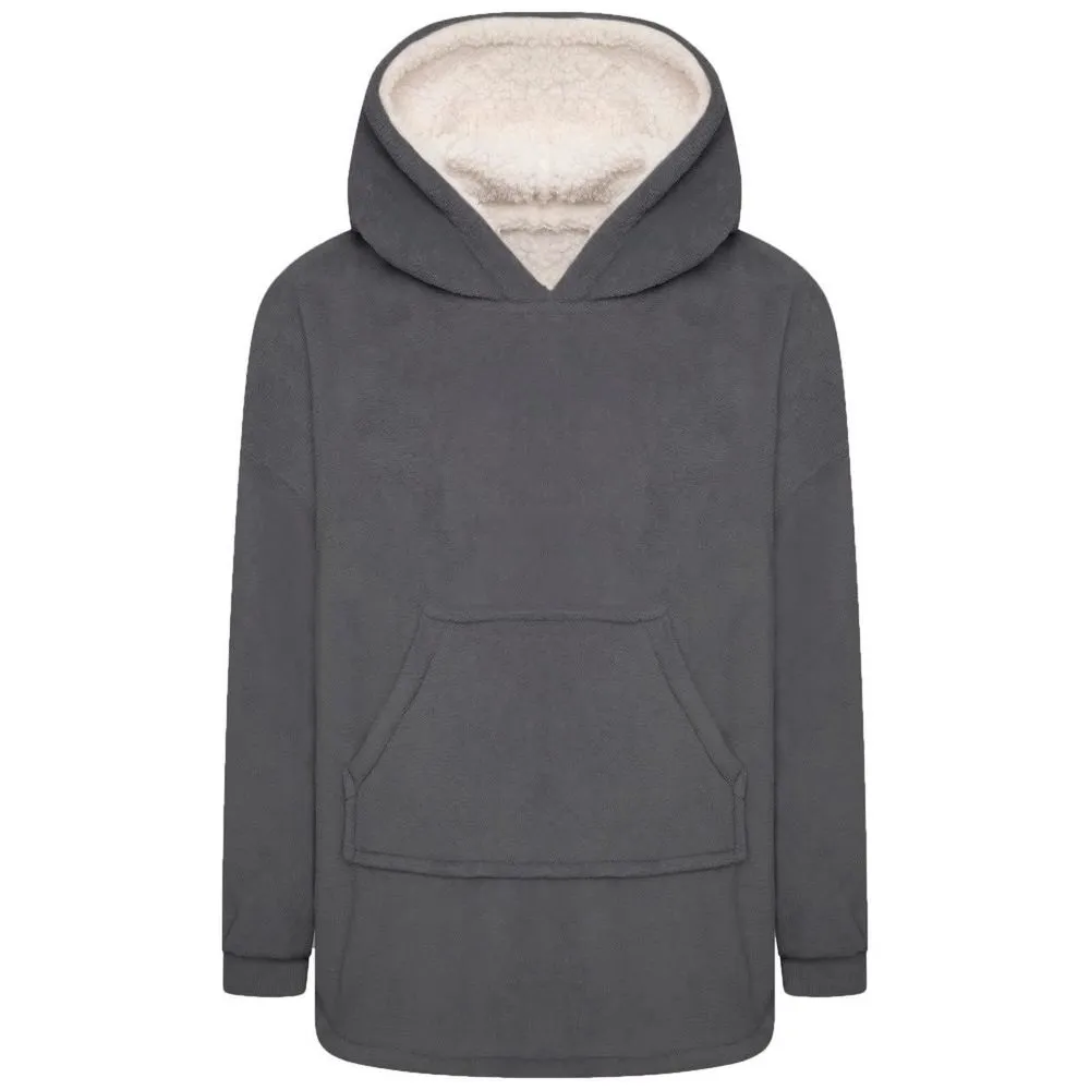 KIDS CORAL FLEECE BLANKET HOODIE CHA S/M