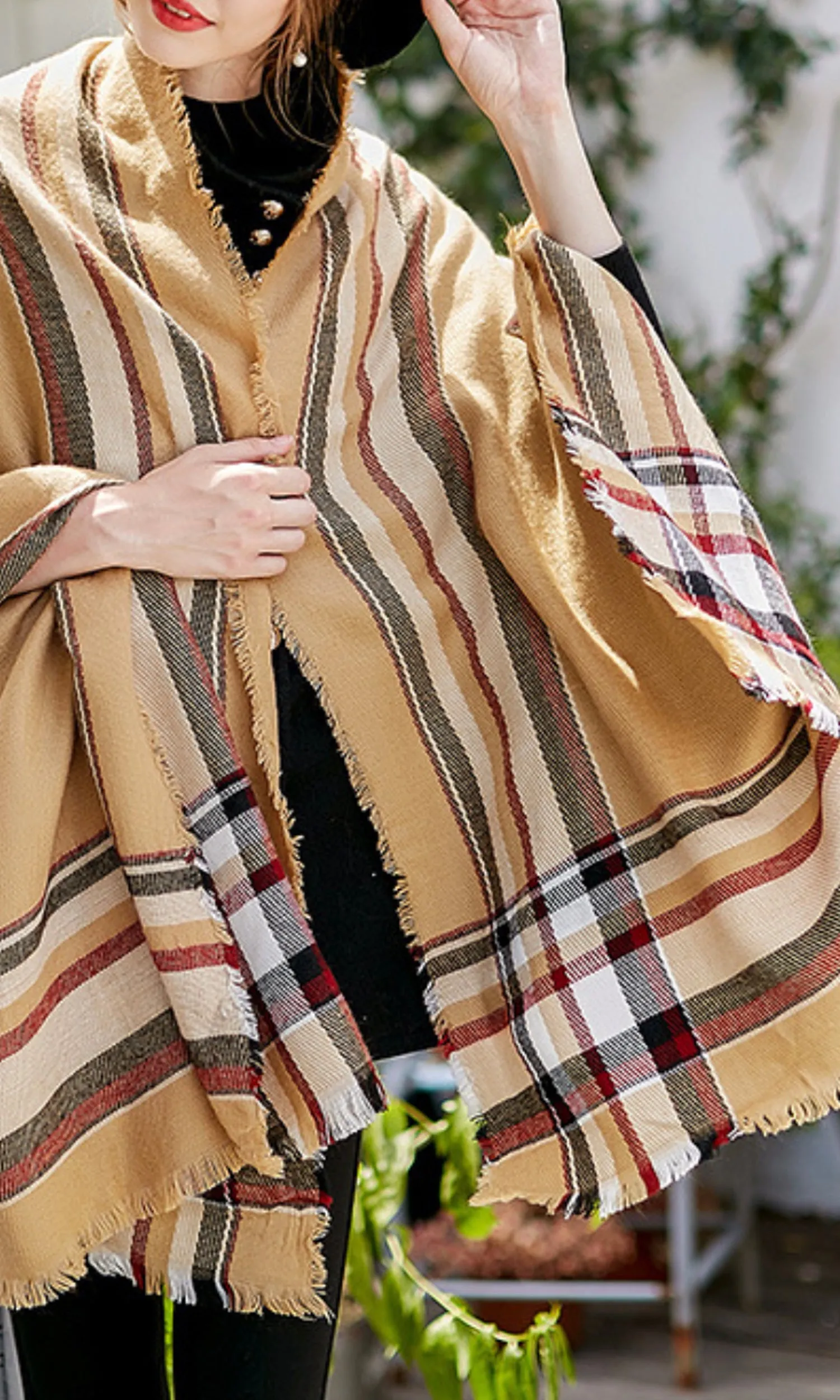 L18SS Beige Checked Blanket Scarf (Pack)