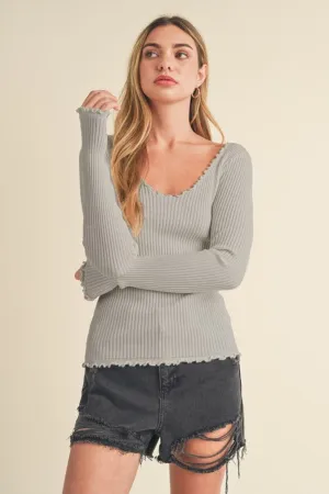 Lettuce Hem Knit Top