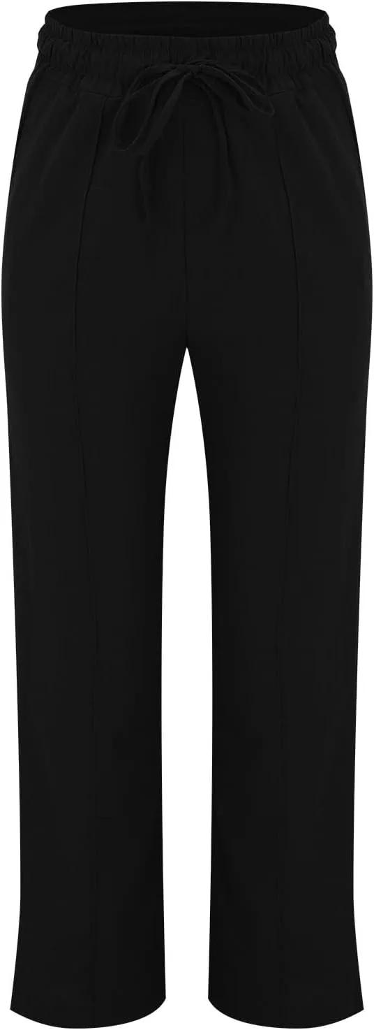 Linen Pants Women Relaxed Fit Linen Pants - Women's Lightweight Summer Casual with Comfortable Elastic Waist