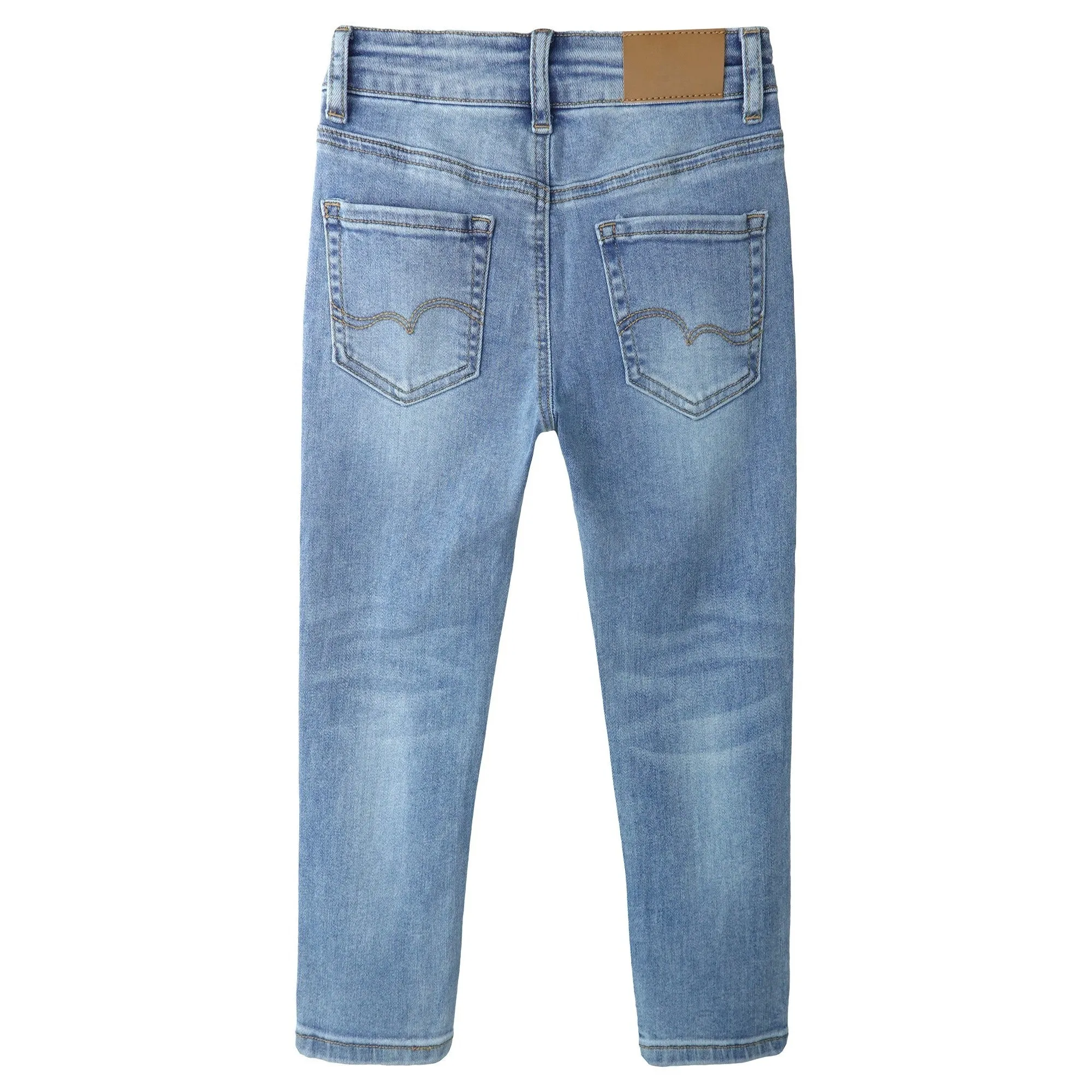 Little Girls Boys  Jeans, 5-14T Micro Distressed Elastic Waistband Inside Stretchy Denim Pants