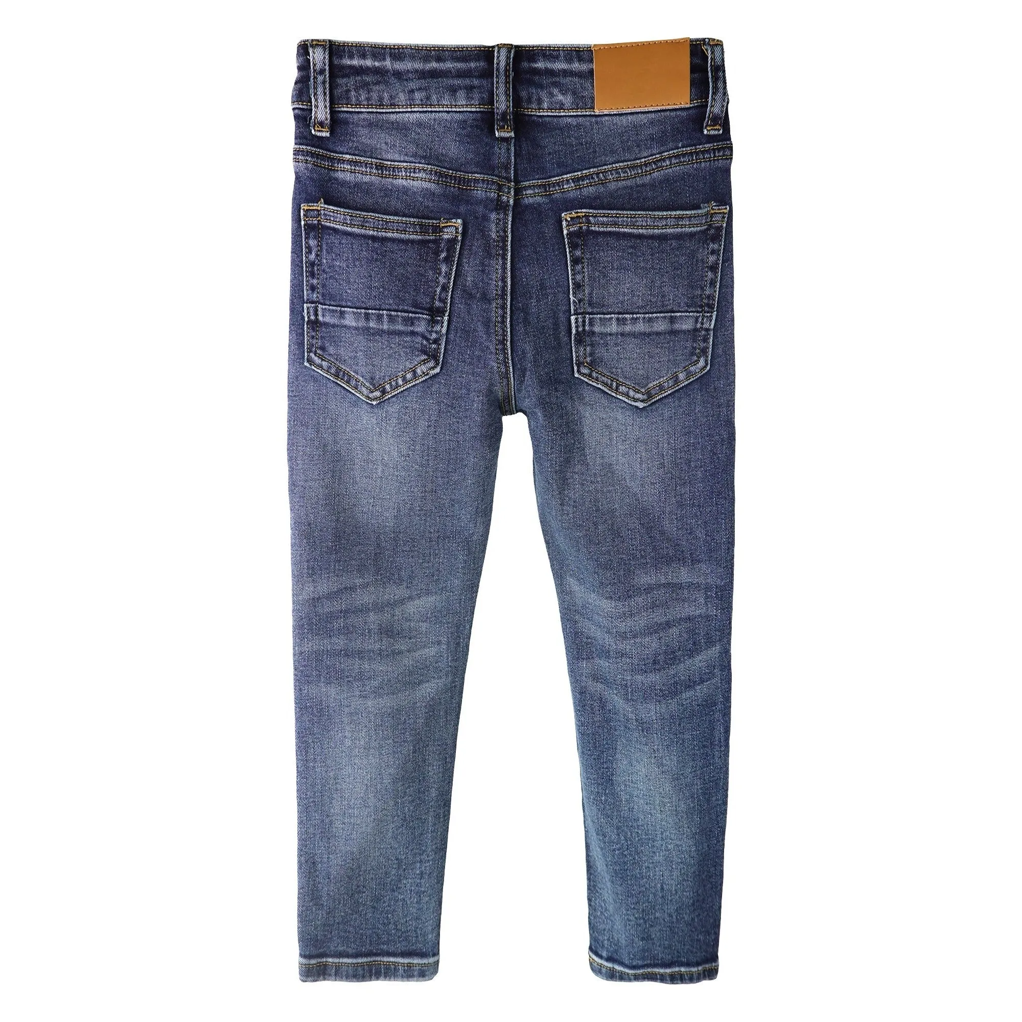 Little Girls Boys  Jeans, 5-14T Micro Distressed Elastic Waistband Inside Stretchy Denim Pants