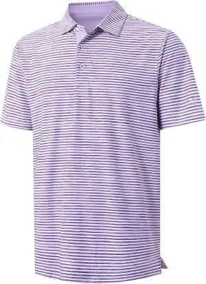 M MAELREG Golf Polo Shirts for Men Short Sleeve Dry Fit Striped Performance Moisture Wicking Collared Casual Mens Golf Shirt