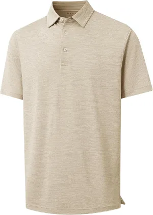 M MAELREG Golf Shirts for Men Print Performance Moisture Wicking Dry Fit Heather Stripe Collared Mens Polo Shirt Short Sleeve