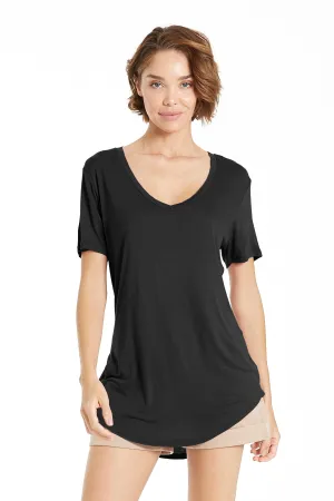 MEGAN BACK SEAM TOP BLACK