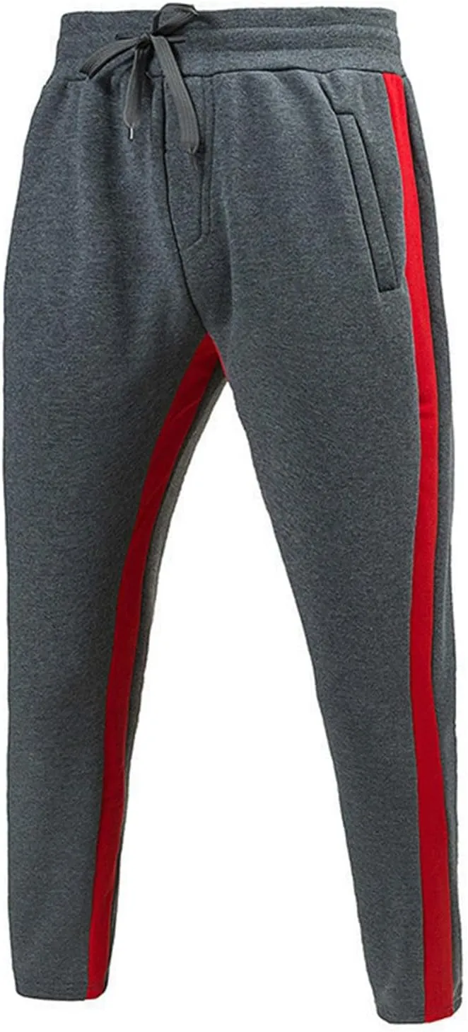 Men Colorblock Slim Fit Fitness Running Sweatpants Drawstring Soft Jogging Pants Casual Cozy Trousers with Pocket