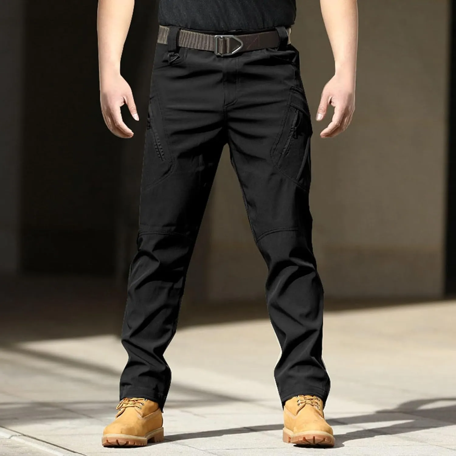 Mens Lightweight Cargo Tactical Pants Straight Leg Athletic Joggers Relaxed Fit Overalls Hiking Work Trousers