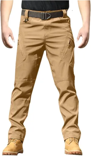 Mens Lightweight Cargo Tactical Pants Straight Leg Athletic Joggers Relaxed Fit Overalls Hiking Work Trousers