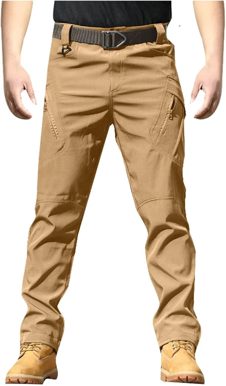Mens Lightweight Cargo Tactical Pants Straight Leg Athletic Joggers Relaxed Fit Overalls Hiking Work Trousers