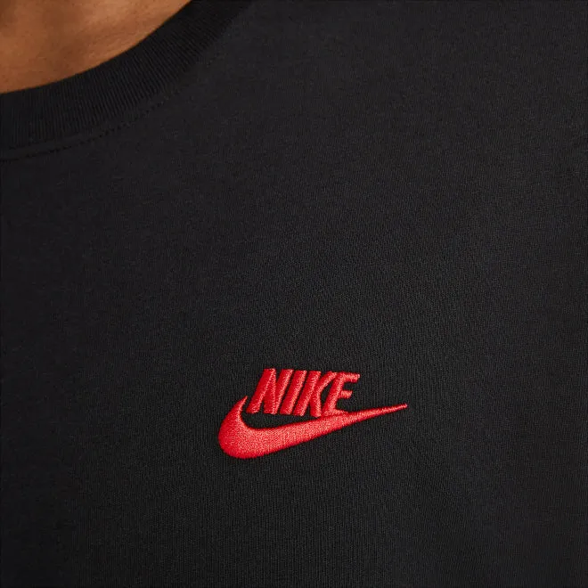 Men's Nike Essential Embroidered Tee (Standard Fit)(Black/Red)(AR4997-016)