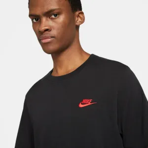 Men's Nike Essential Embroidered Tee (Standard Fit)(Black/Red)(AR4997-016)