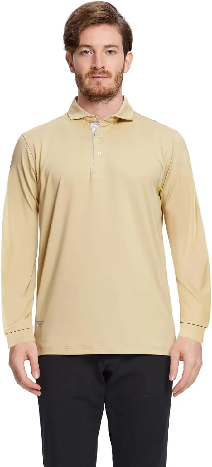 Mens Polo Shirts Short and Long Sleeve Casual Solid Stylish Dry Fit Performance Designed Collared Golf Polo Shirts for Men