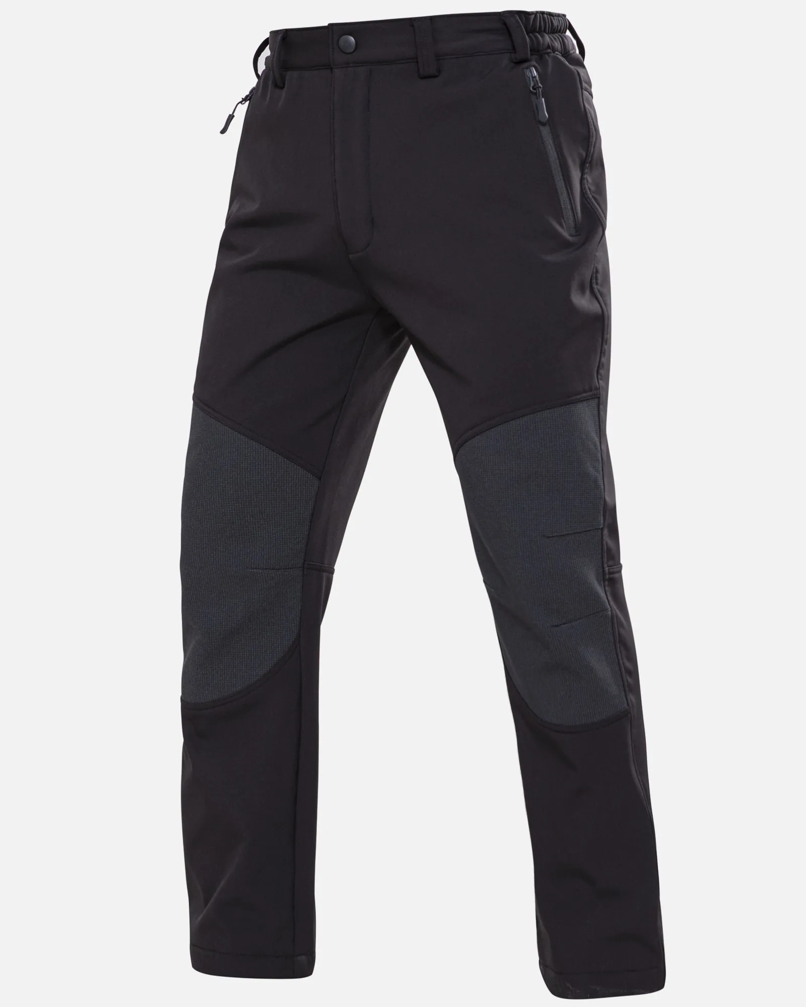 Men's Soft Shell  Heated Pants with 12V Battery Pack Fleece Lined - Black