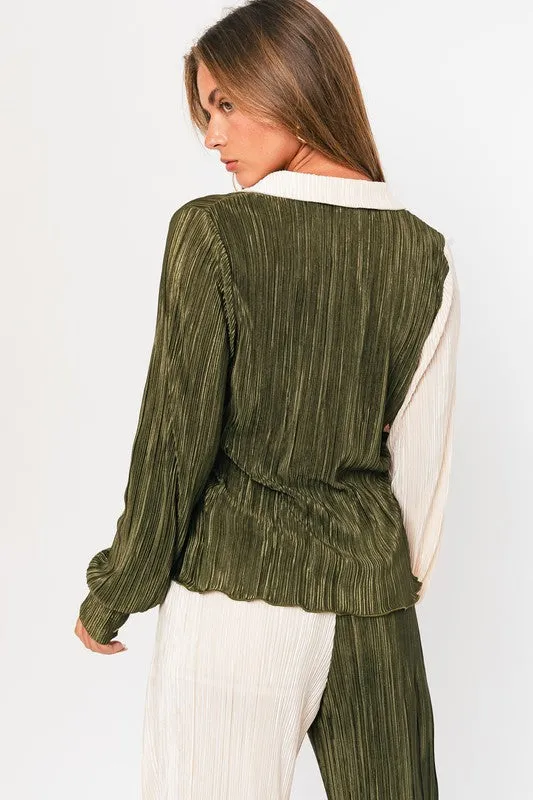 Modern Chic Long Sleeve Collared Fashion Top