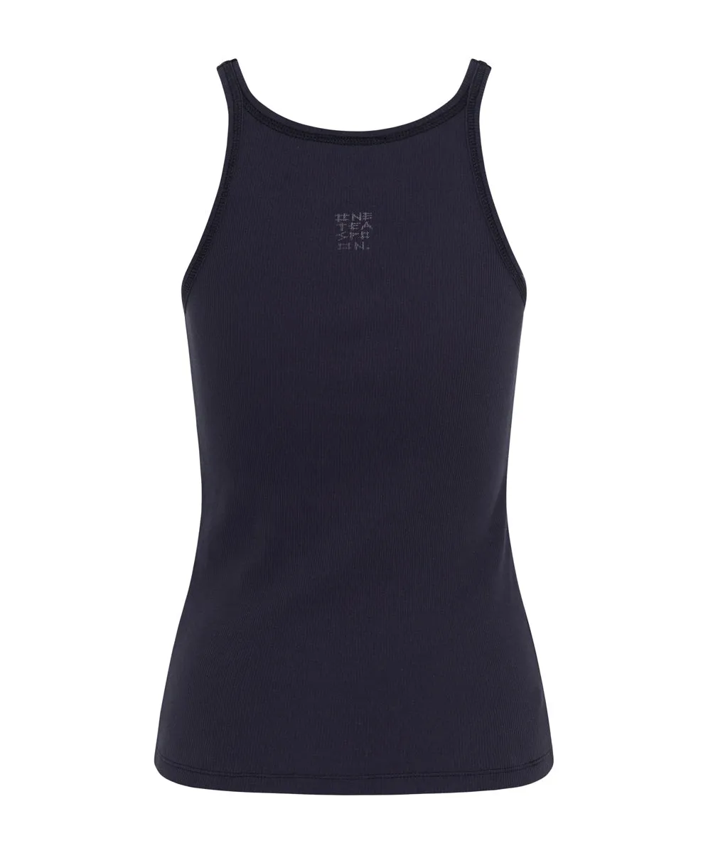ONE TEASPOON Womens Petrol Bower Bird Ribbed Tank Top - Petrol