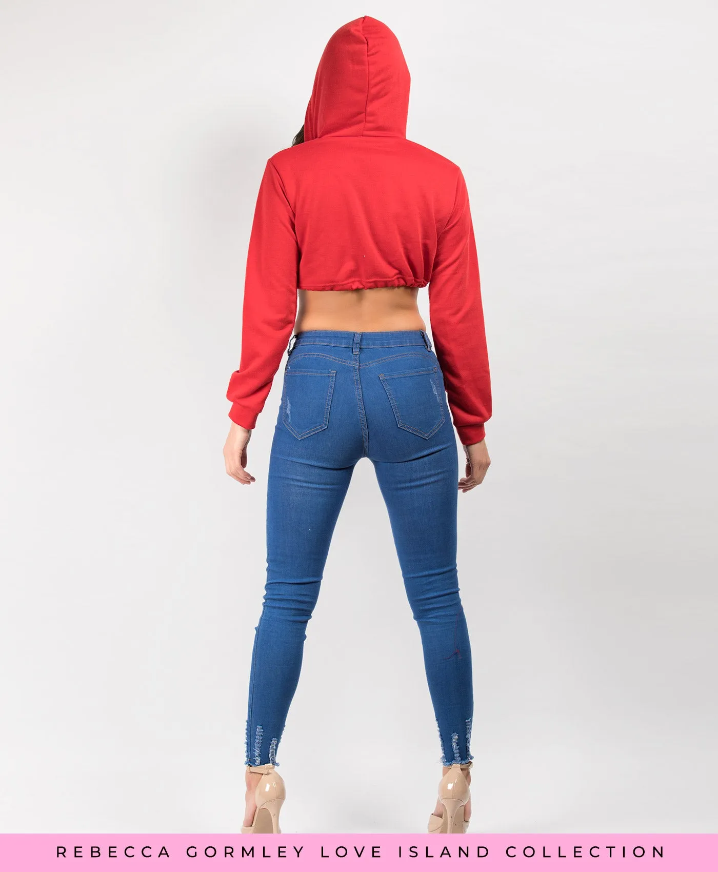 Oversized Cropped Zip Up Hoodie