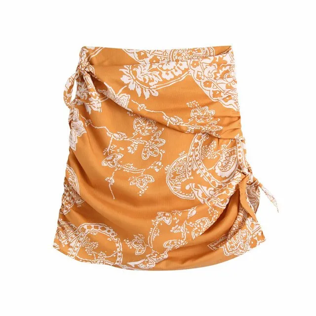 PRINTED TOP WITH KNOT