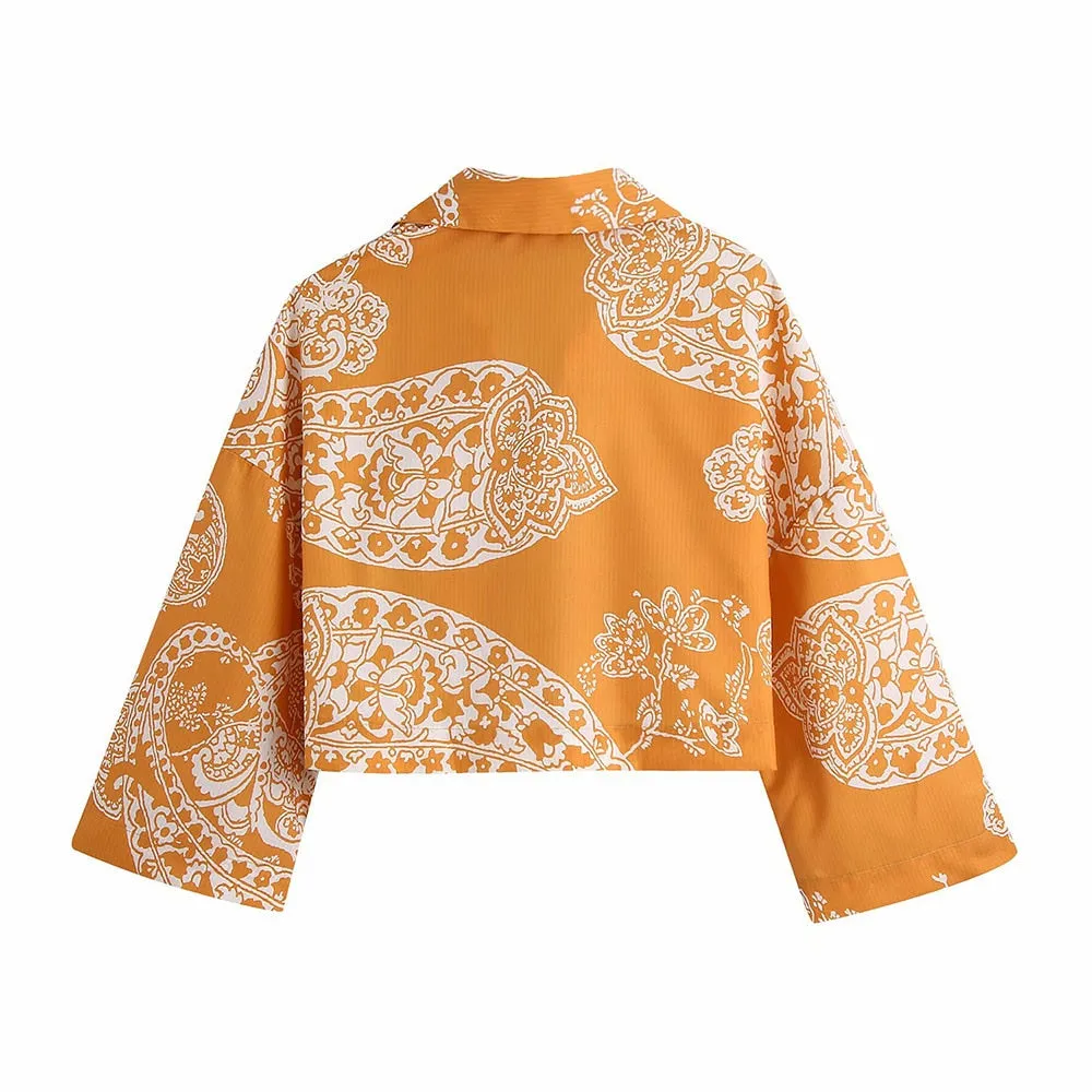 PRINTED TOP WITH KNOT